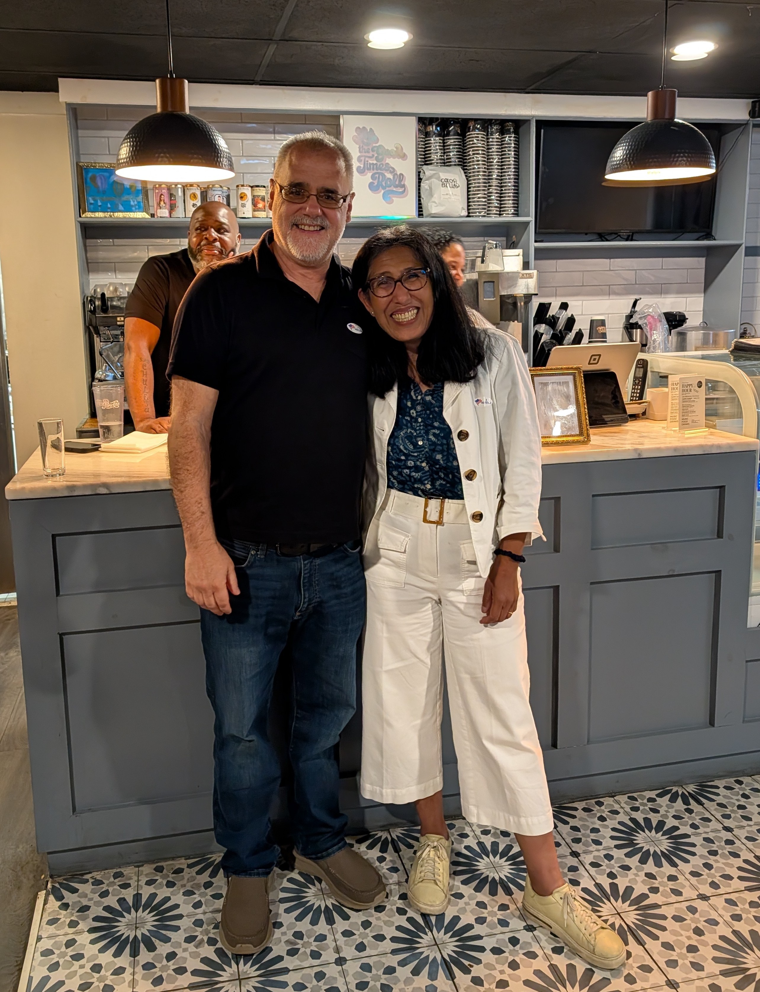 Marty Mygan with Democratic candidate Lisa Kaul